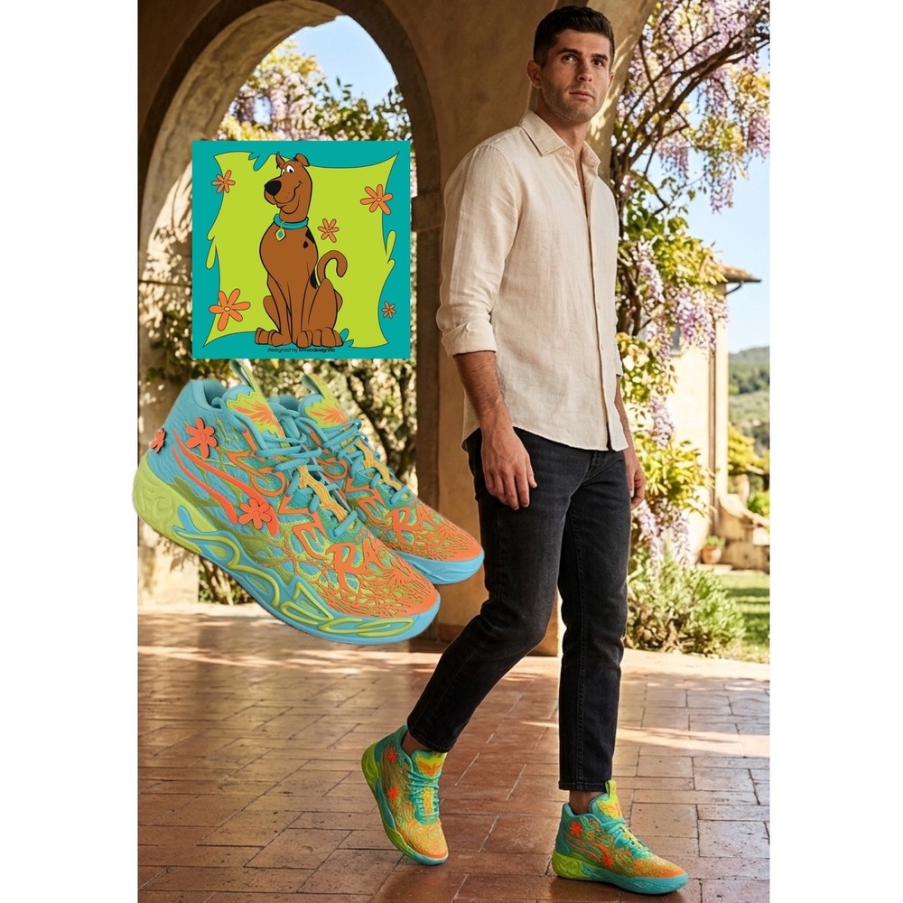 Puma MB.04 Scooby-Doo LaMelo Ball Mystery Machine Teal Orange 310776-01 Mens 10